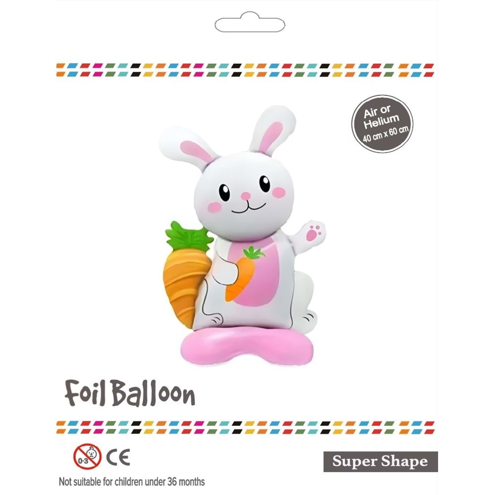 Ayaklı Tavşan Folyo Balon - 40x60cm