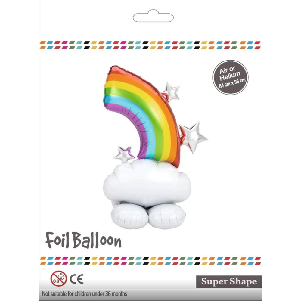 Yıldız Gökkuşağı Folyo Balon - 64x98cm