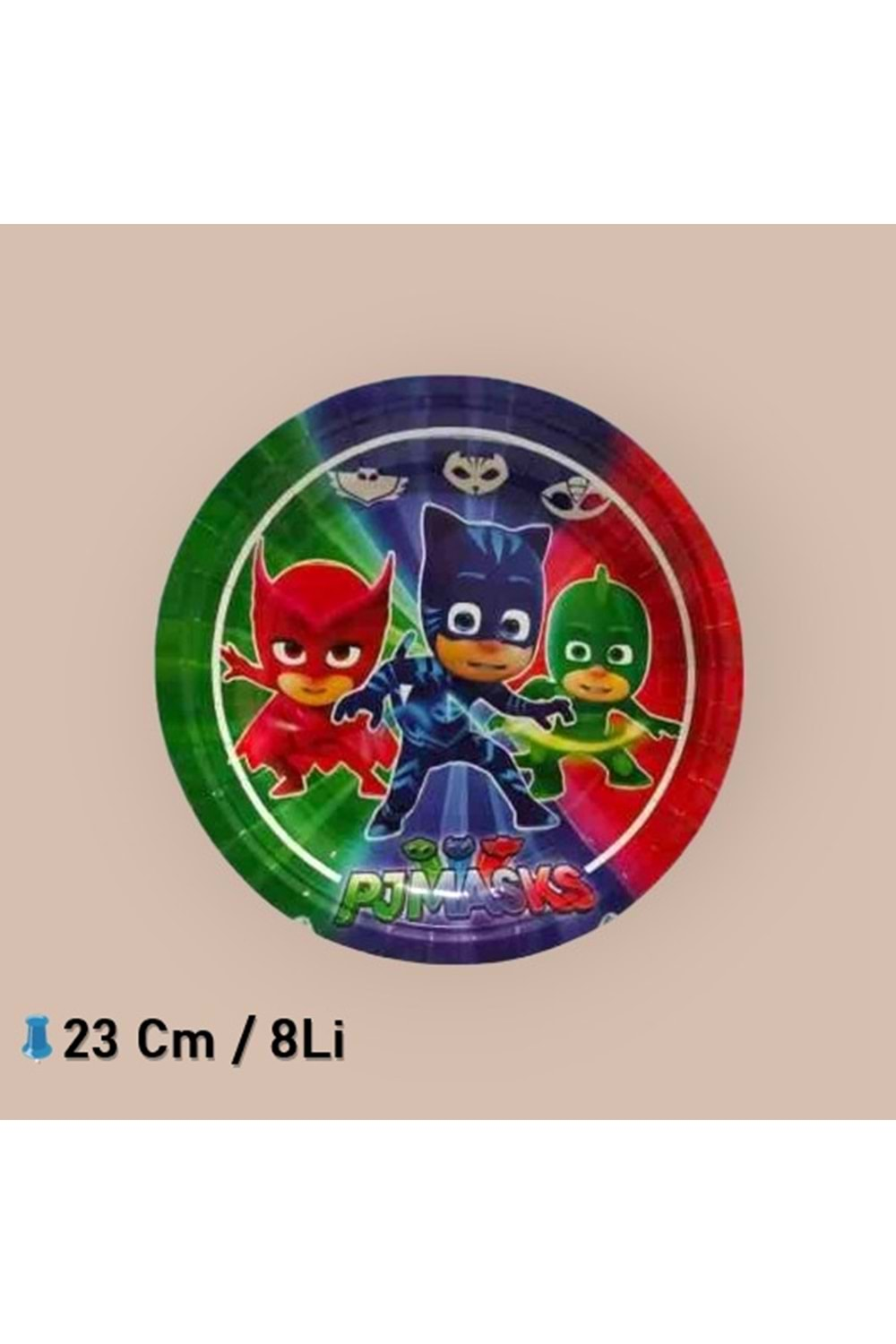 KARTON TABAK - PJ MASKS - 23 CM - 8 Lİ