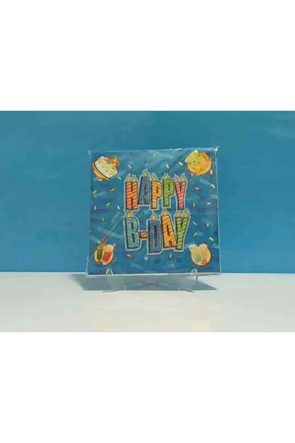 KAĞIT PEÇETE 33x33 CM - HAPPY BİRTHDAY MAVİ - 20 Lİ