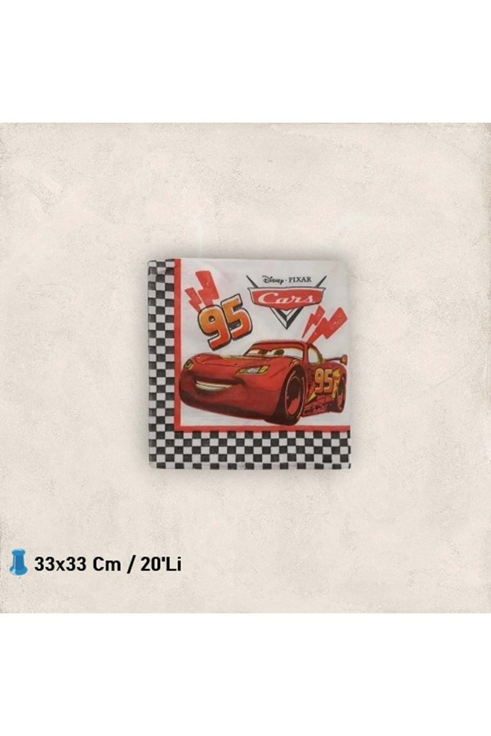 KAĞIT PEÇETE 33x33 CM - CARS - 20 Lİ