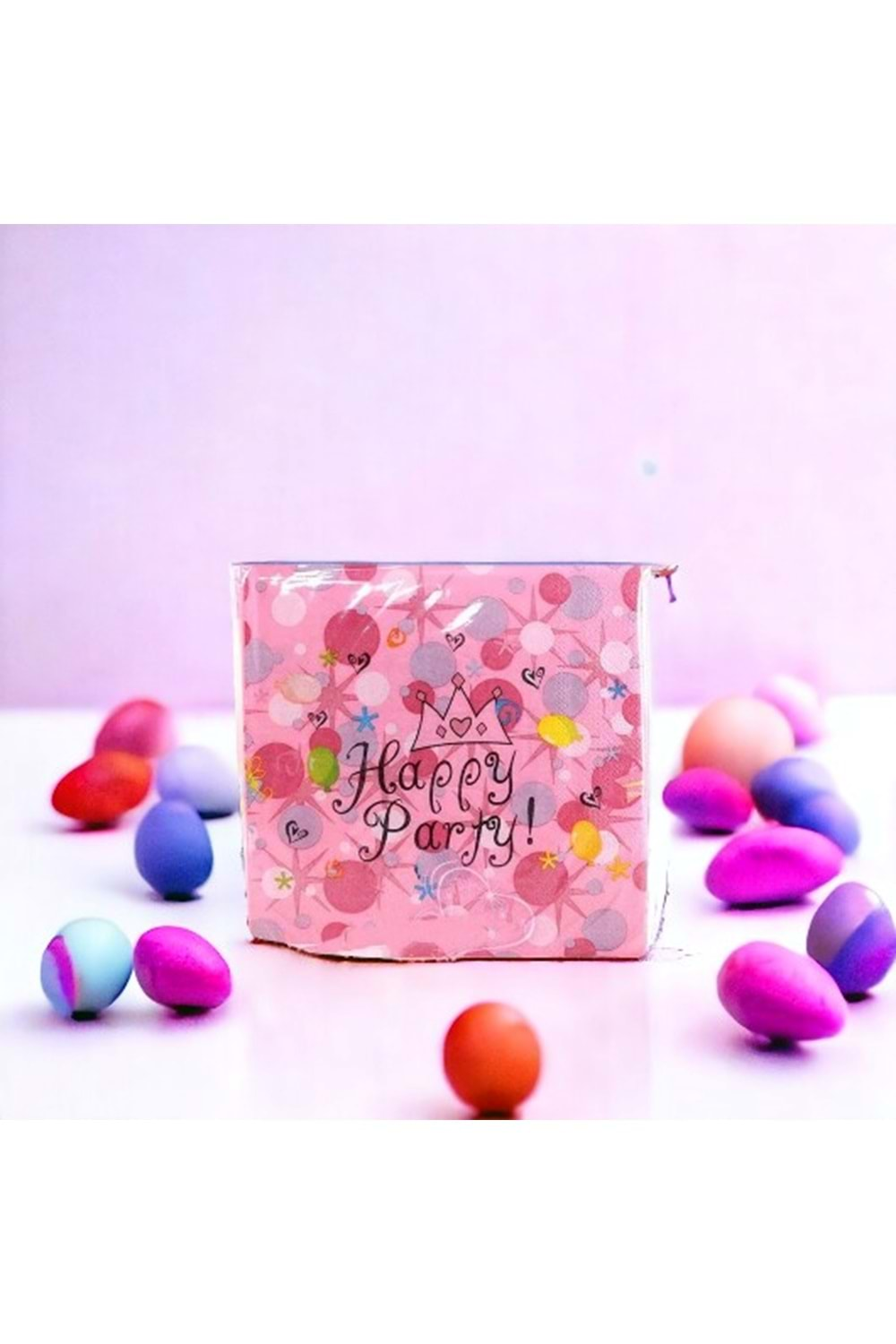 KAĞIT PEÇETE 33x33 CM - PEMBE HAPPY PARTY - 20 Lİ