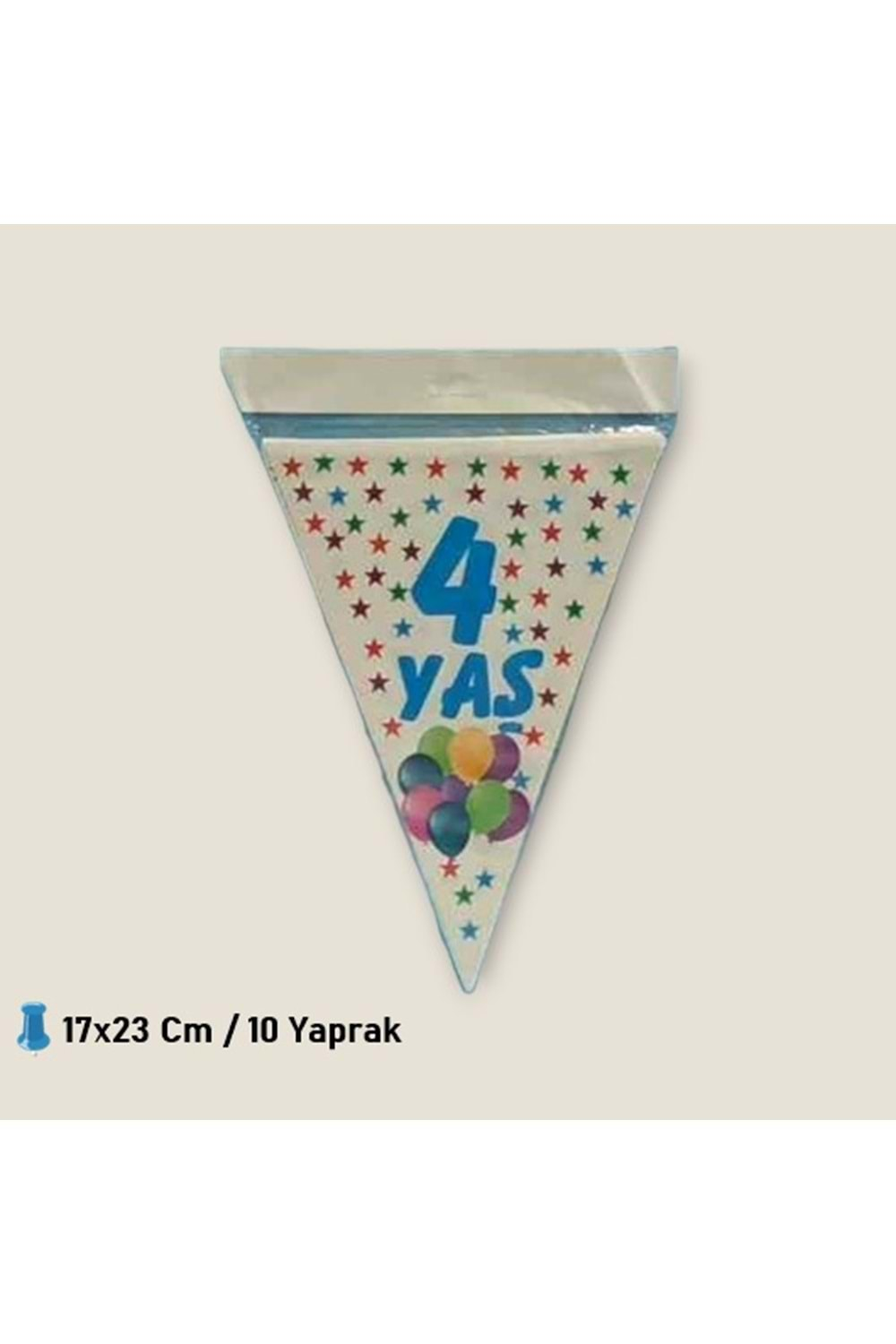 ÜÇGEN FLAMA 10 YAPRAK - 4 YAŞ ERKEK - 17X23 CM