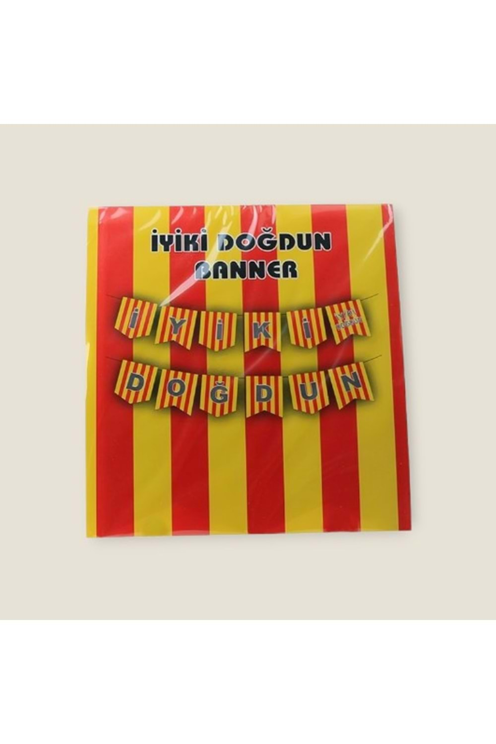 İYİ Kİ DOĞDUN BANNER - SARI KIRMIZI - 15X17 CM