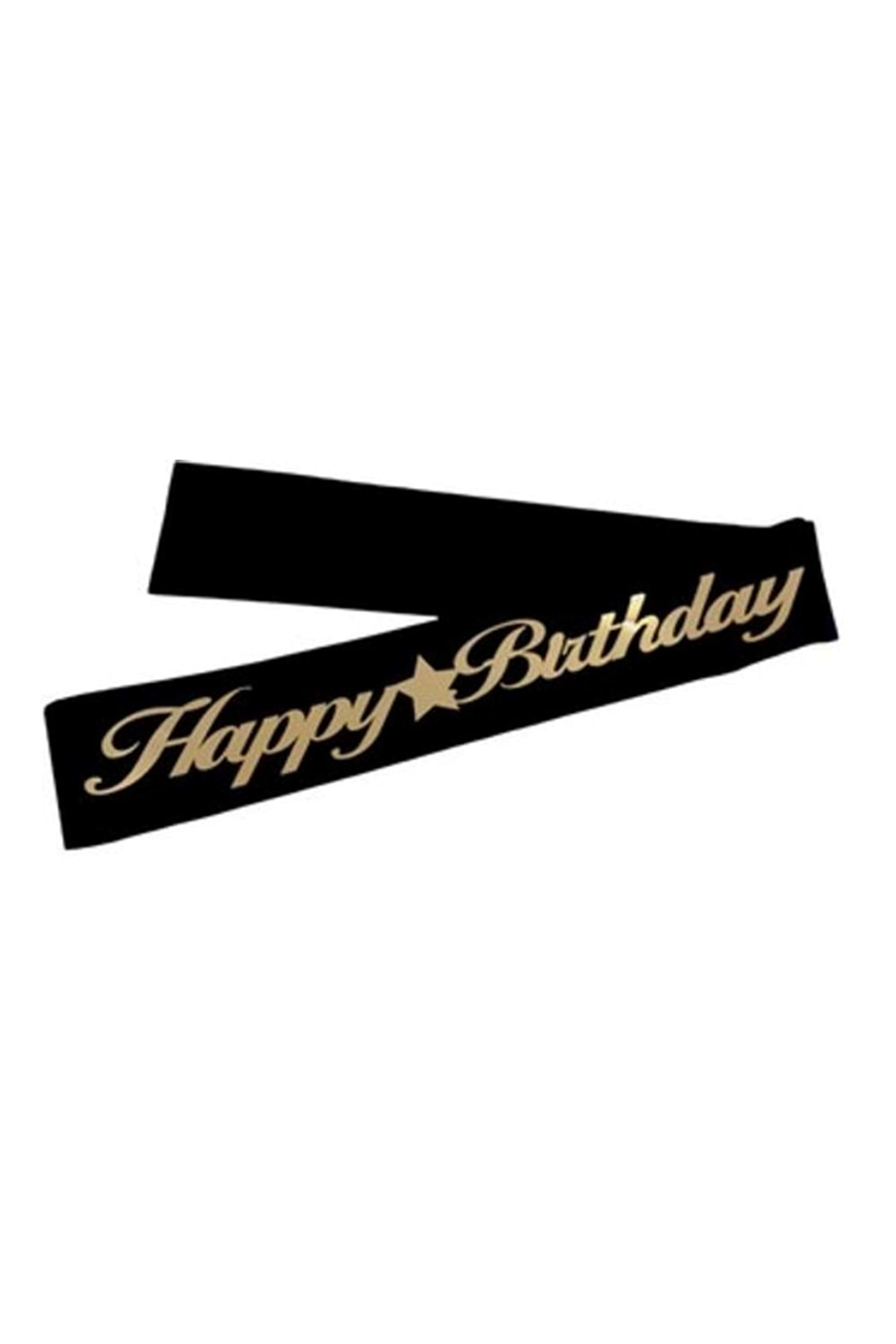 KUŞAK - HAPPY BİRTHDAY - SİYAH GOLD - 2 METRE