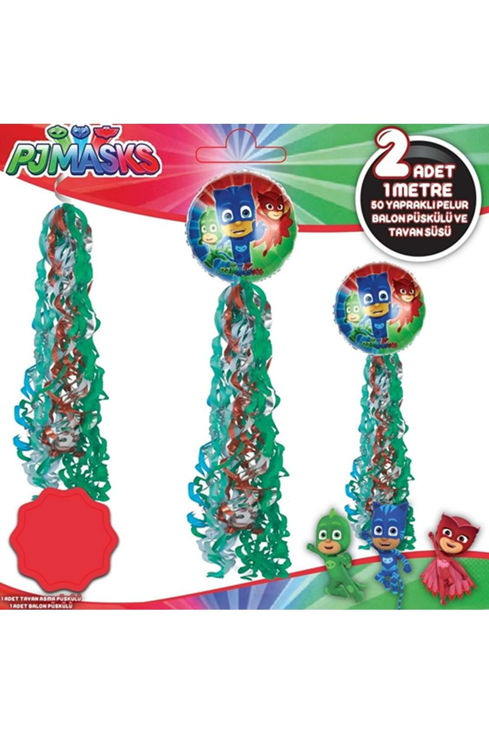 BALON PÜSKÜLÜ - TAVAN SÜSÜ - PJ MASKS - 2'Lİ