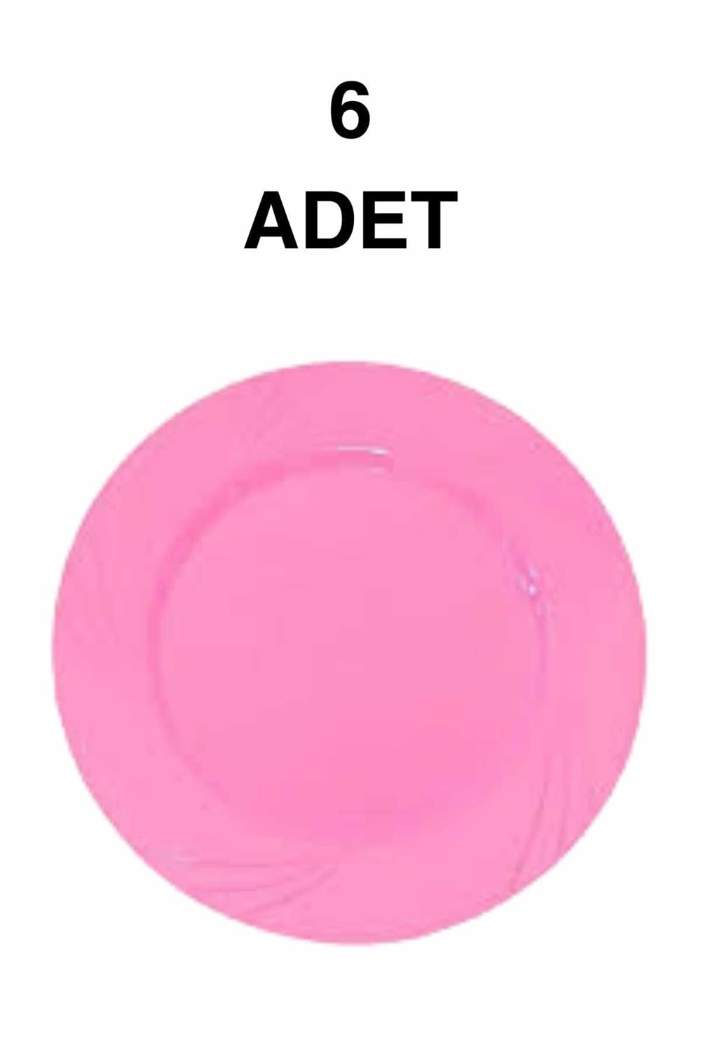 LÜKS PARTİ TABAĞI - PEMBE - 6LI - 22,5 CM