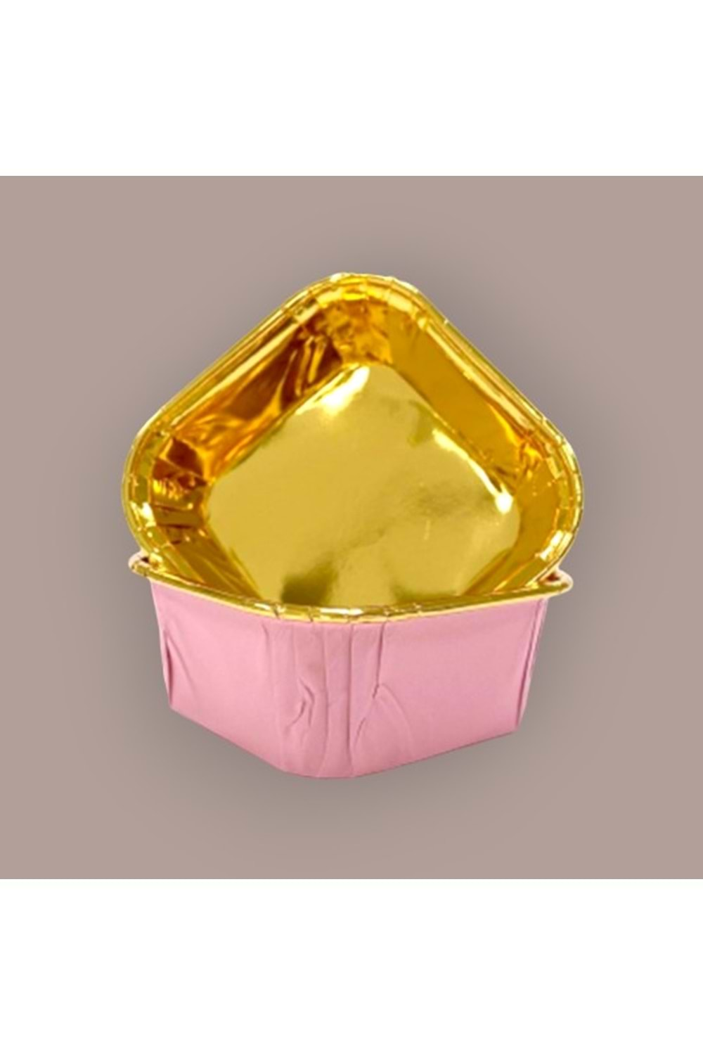 MUFFİN KEK KAPSÜLÜ - 25Lİ - KARE - PEMBE İÇİ GOLD