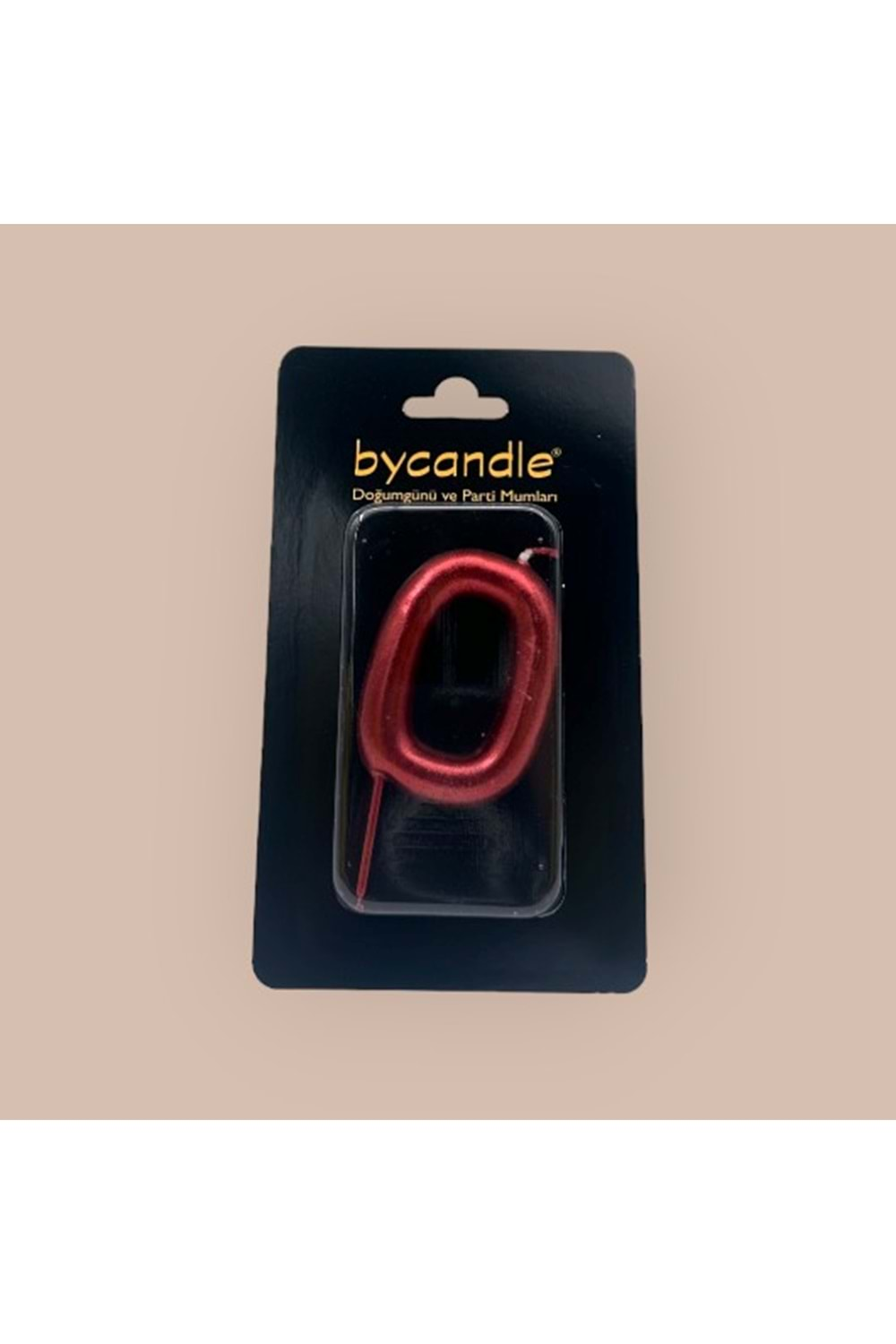 BYCANDLE - RAKAM MUM - 0 - KIRMIZI - 6 CM