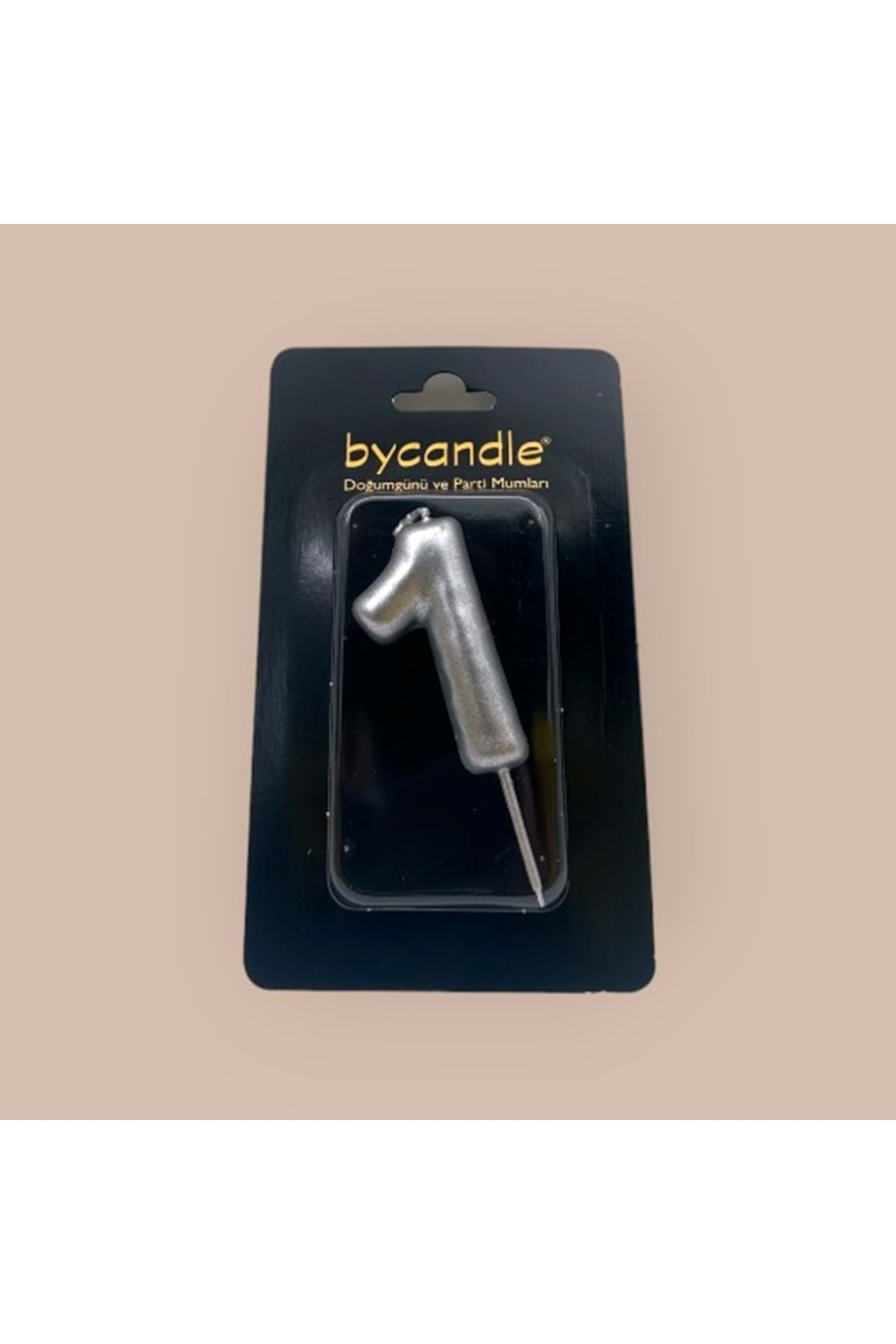 BYCANDLE - RAKAM MUM - 1 - GÜMÜŞ - 6 CM