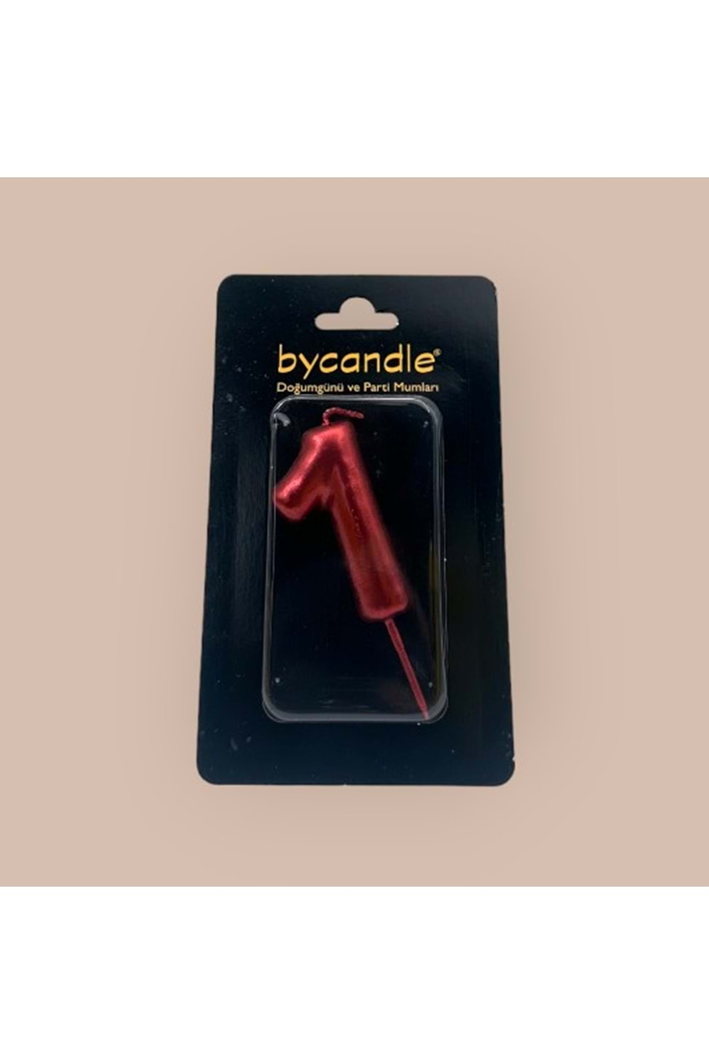 BYCANDLE - RAKAM MUM - 1 - KIRMIZI - 6 CM