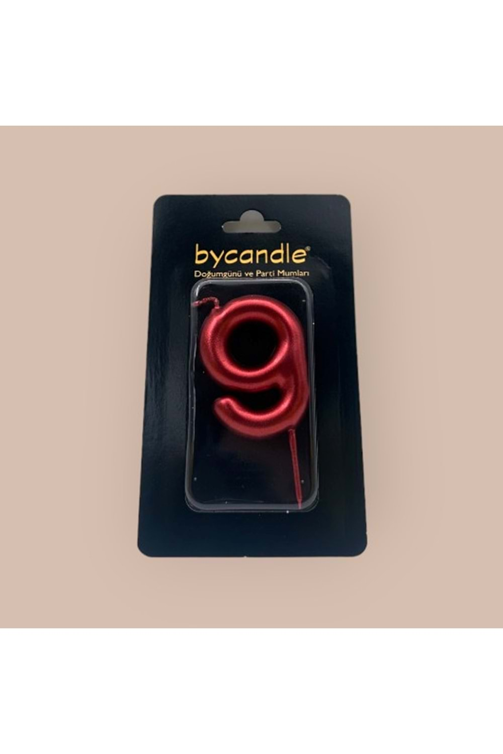 BYCANDLE - RAKAM MUM - 9 - KIRMIZI - 6 CM