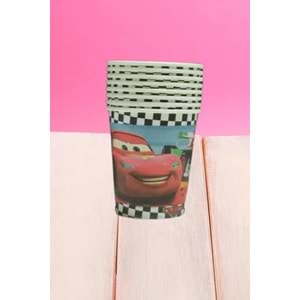 KARTON BARDAK - CARS - 8 OZ - 8 Lİ