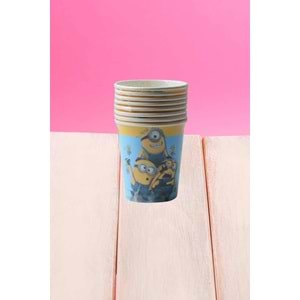 KARTON BARDAK - MİNİONS - 8 OZ - 8 Lİ