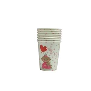 KARTON BARDAK - CANIM KIZIM PEMBE PUANTİYELİ - 8 OZ - 8 Lİ