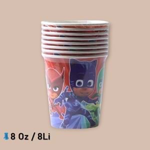 KARTON BARDAK - PJ MASKS - 8 OZ - 8 Lİ