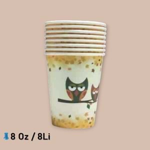 KARTON BARDAK - BAYKUŞ - 8 OZ - 8 Lİ