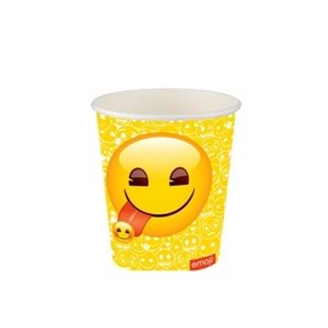KARTON BARDAK - EMOJİ DÜNYASI - 8 OZ - 8Lİ
