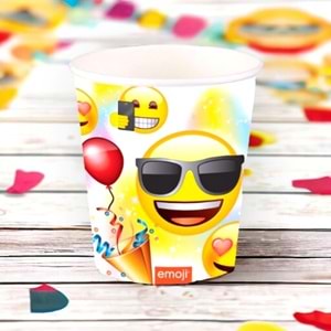 KARTON BARDAK - EMOJİ PARTİ - 8 OZ - 8Lİ