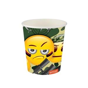 KARTON BARDAK - EMOJİ KAMUFLAJ - 8 OZ - 8Lİ
