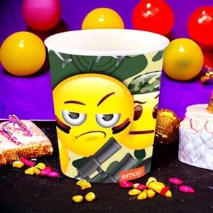 KARTON BARDAK - EMOJİ KAMUFLAJ - 8 OZ - 8Lİ