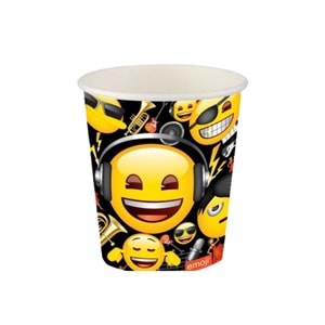 KARTON BARDAK - GENÇ EMOJİ - 8 OZ - 8Lİ