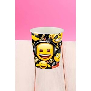 KARTON BARDAK - GENÇ EMOJİ - 8 OZ - 8Lİ