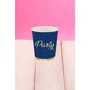 KARTON BARDAK - PARTİ ZAMANI LACİVERT - 8 OZ - 8Lİ