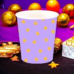 KARTON BARDAK - PASTEL DÜŞLER LİLA - 8 OZ - 8Lİ