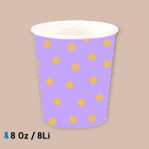 KARTON BARDAK - PASTEL DÜŞLER LİLA - 8 OZ - 8Lİ