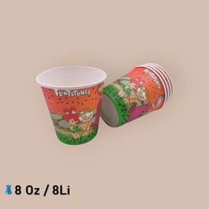 KARTON BARDAK - TAŞ DEVRİ - 8 OZ - 8Lİ