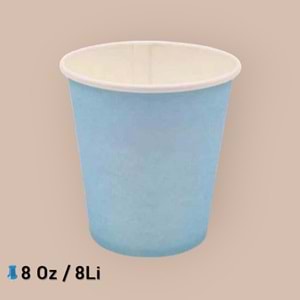 KARTON BARDAK - MAVİ - 8 OZ