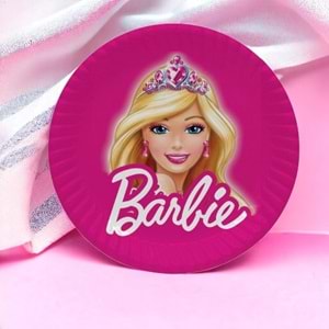 BARBİE DOĞUM GÜNÜ KARTON TABAK 8Lİ - BARBIE - 23 CM