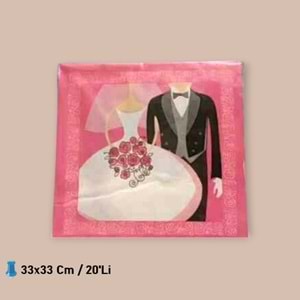 KAĞIT PEÇETE 33x33 CM - GELİN DAMAT - 20 Lİ