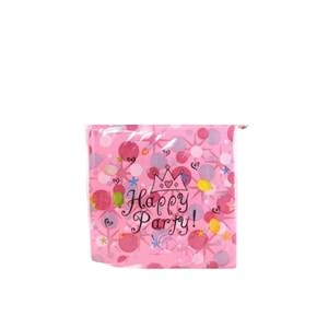 KAĞIT PEÇETE 33x33 CM - PEMBE HAPPY PARTY - 20 Lİ