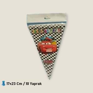 ÜÇGEN FLAMA 10 YAPRAK - CARS - 17X23 CM