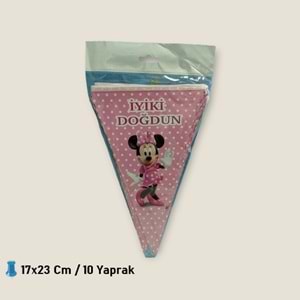 ÜÇGEN FLAMA 10 YAPRAK - MİNNİE MOUSE - 17X23 CM