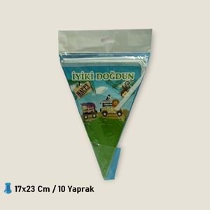 ÜÇGEN FLAMA 10 YAPRAK - SAFARİ - 17X23 CM