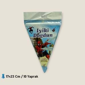 ÜÇGEN FLAMA 10 YAPRAK - SPİDERMAN - 17X23 CM