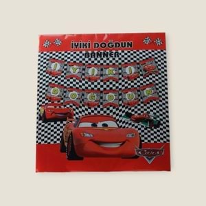 İYİ Kİ DOĞDUN BANNER - CARS - 15X17 CM