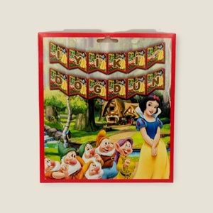 İYİ Kİ DOĞDUN BANNER - PAMUK PRENSES VE 7 CÜCELER - 15X17 CM