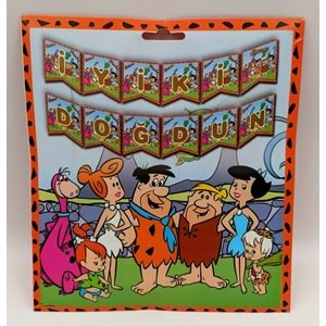 İYİ Kİ DOĞDUN BANNER - TAŞ DEVRİ - 15X17 CM
