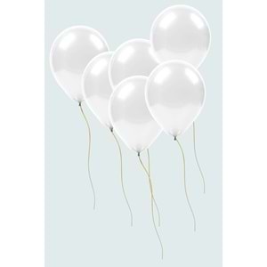 METALİK BALON - BEYAZ - 12'' - 100 LÜ