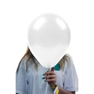 METALİK BALON - BEYAZ - 12'' - 100 LÜ