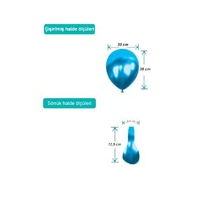 METALİK BALON - MAVİ - 12'' - 100 LÜ