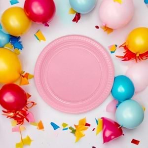 PLASTİK TABAK - 25 Lİ PEMBE - 22 CM
