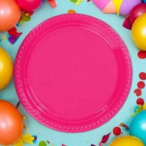 PLASTİK TABAK - 25 Lİ - FUŞYA - 22 CM
