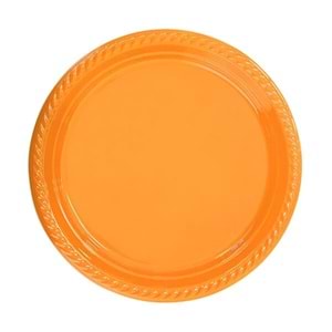 PLASTİK TABAK - 25Lİ - TURUNCU - 22 CM