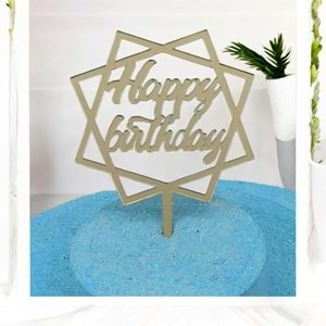 PLEKSİ YAZI - GOLD - HAPPY BİRTHDAY - 103