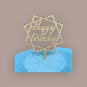 PLEKSİ YAZI - GOLD - HAPPY BİRTHDAY - 103